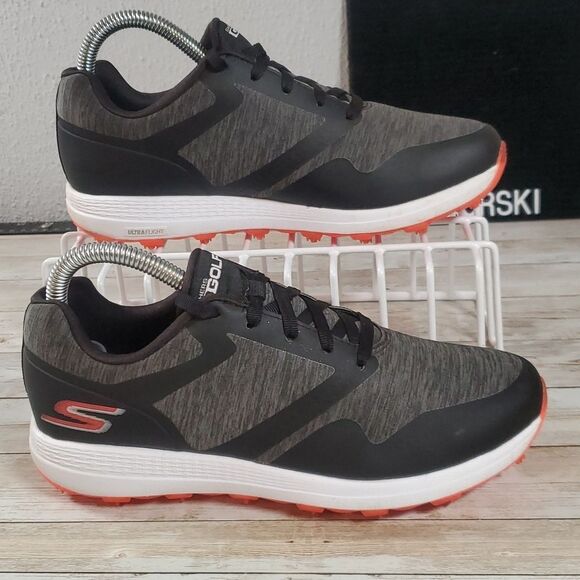Ladies Spikeless Golf Shoes - Skechers Go‎ Golf Max Cut Size 6½ Grey Orange - Picture 1 of 8